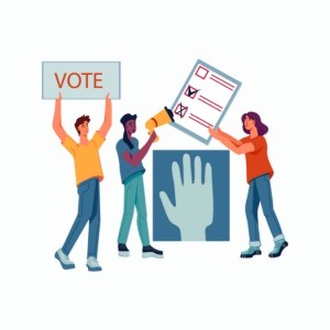 citoyens militant pour le vote aux élections législatives et européennes